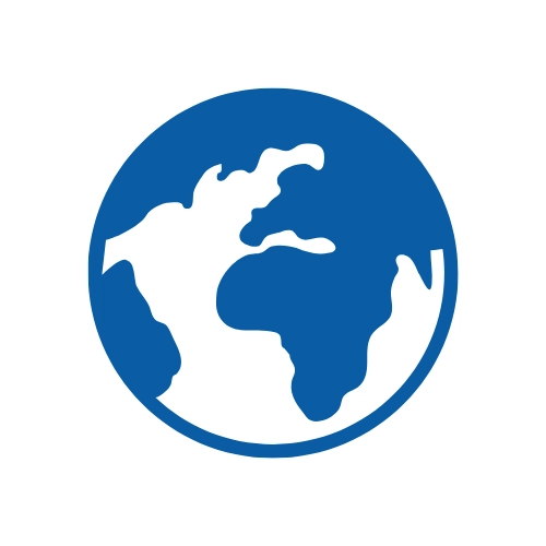 Icono de globo terráqueo internacional