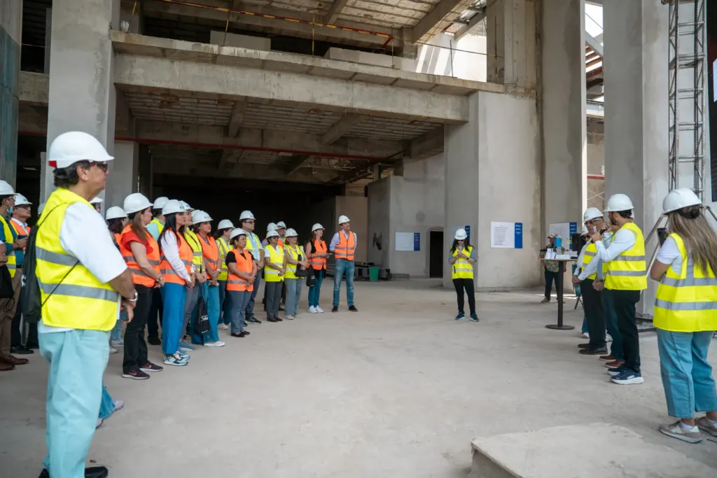 View of construction progress on ECOTEC University's Building A