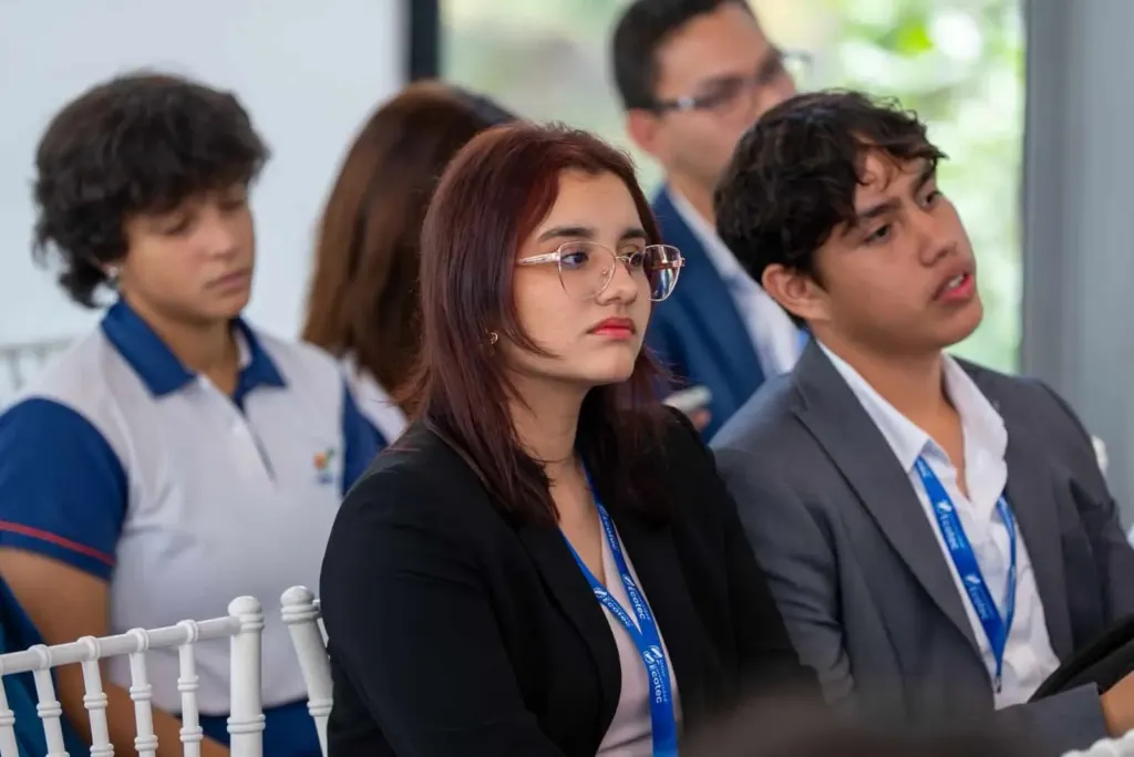 COPOL high school students pitching at The Brand Journey Challenge at ECOTEC