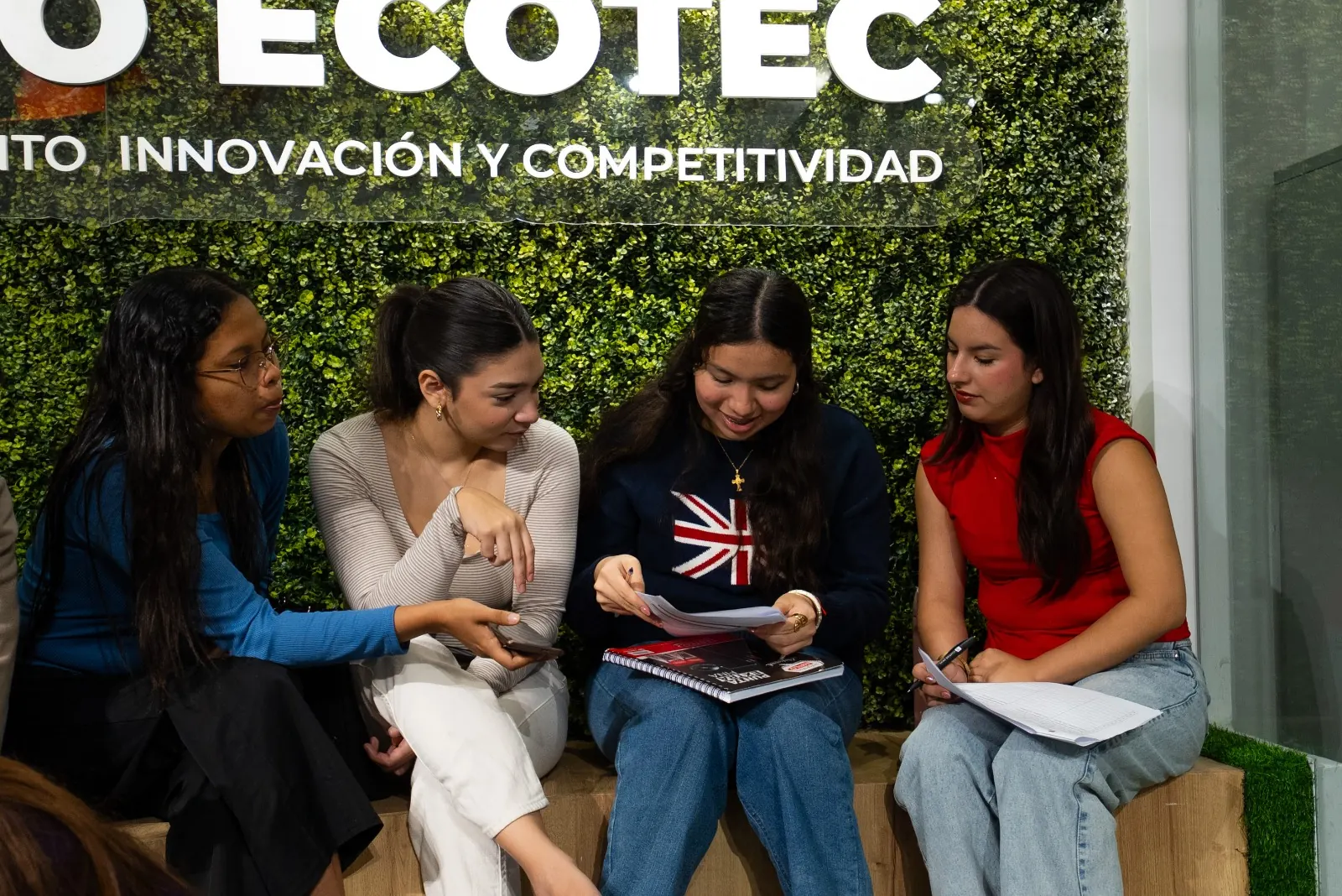 ECOTEC students working together in a campus space