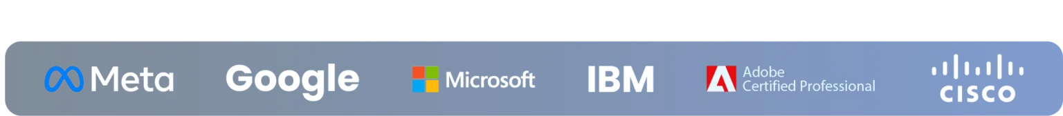 Certificaciones internacionales de Meta, Google, Microsoft, IBM, Adobe y Cisco