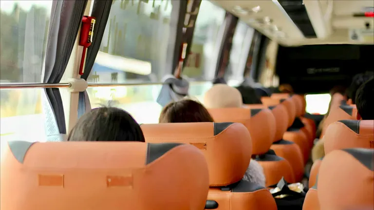 Passengers riding a bus